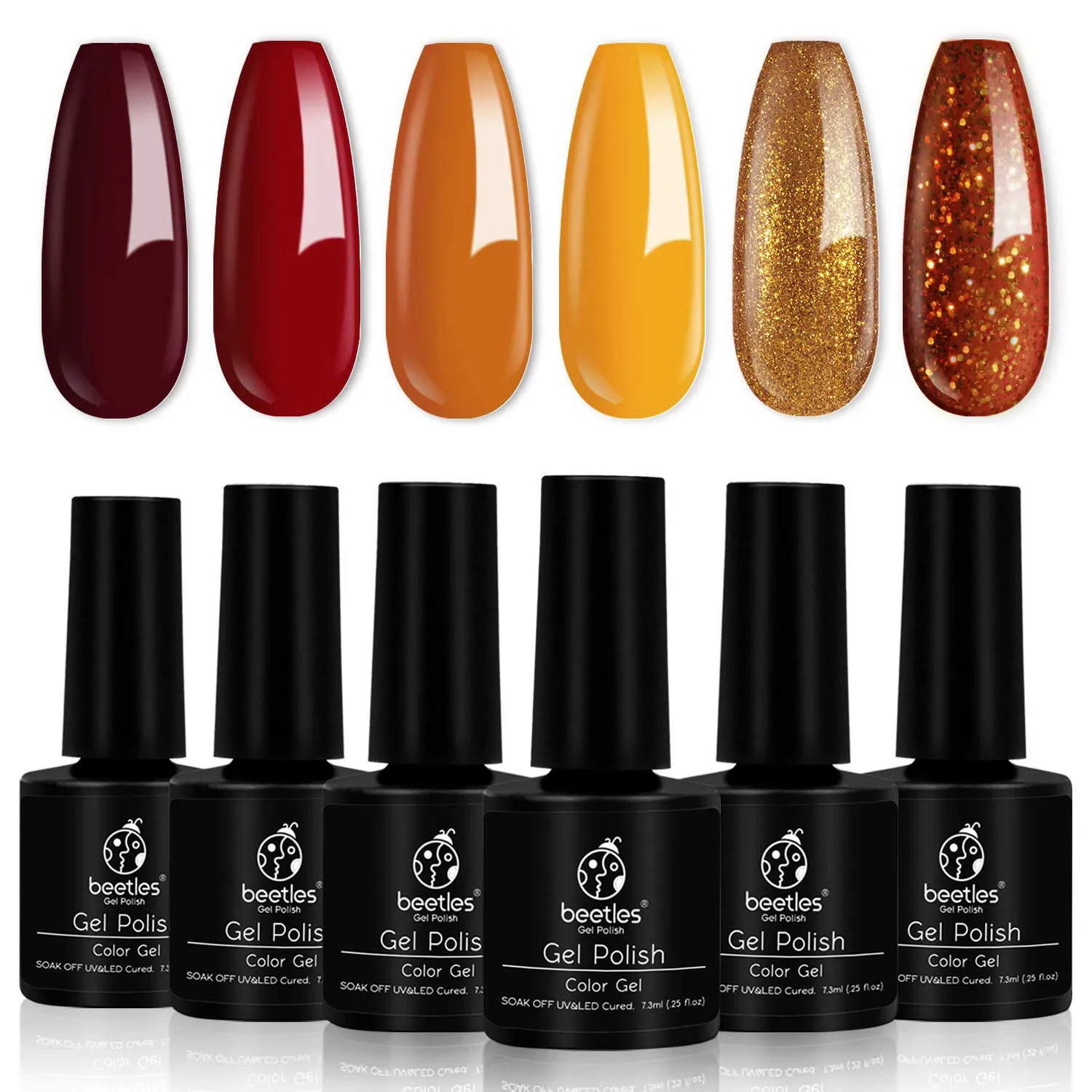 Beetles Valentine's Day Glitter Baby Pink Red Gel Nail Polish Set 6 Colors Pink White Gel Polish Kit Soak Off LED Lamp Nail Gel Kit Christmas New Year Girlfriend Gift for Women Mom Manicure Kit