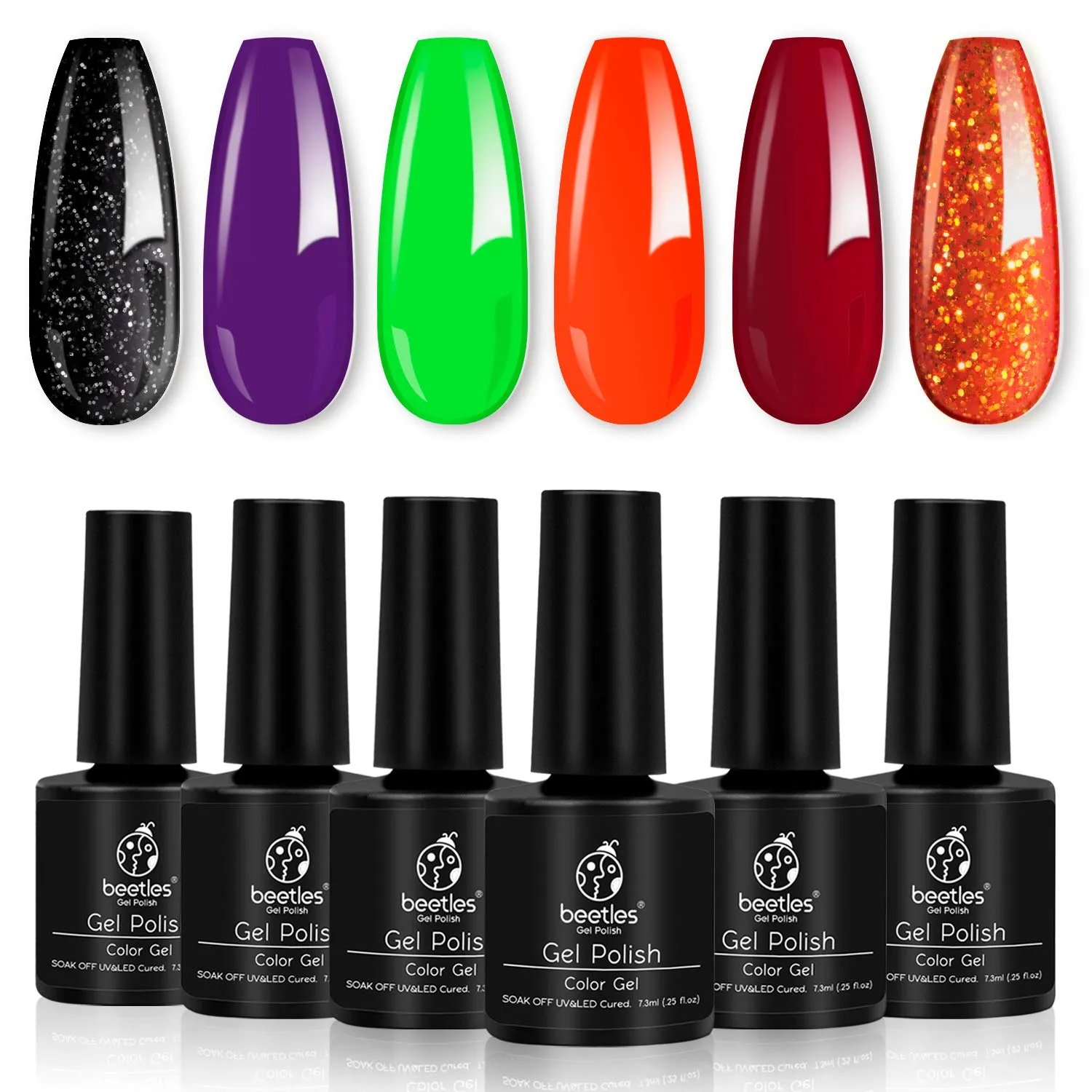 Beetles Valentine's Day Glitter Baby Pink Red Gel Nail Polish Set 6 Colors Pink White Gel Polish Kit Soak Off LED Lamp Nail Gel Kit Christmas New Year Girlfriend Gift for Women Mom Manicure Kit