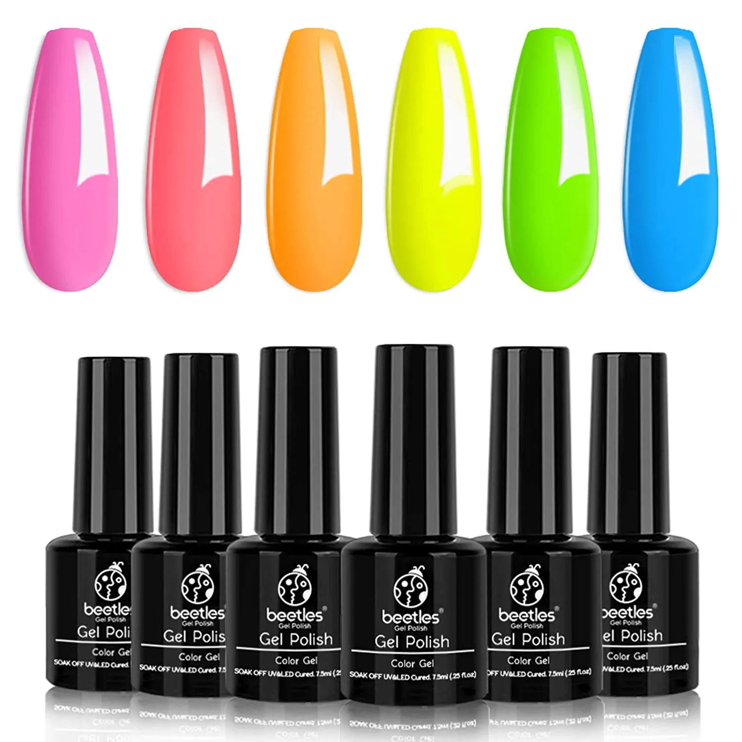 Beetles Valentine's Day Glitter Baby Pink Red Gel Nail Polish Set 6 Colors Pink White Gel Polish Kit Soak Off LED Lamp Nail Gel Kit Christmas New Year Girlfriend Gift for Women Mom Manicure Kit