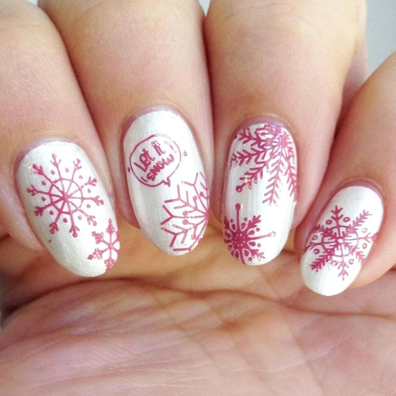 Frozen (B316) Metallic Pearl White Stamping Polish