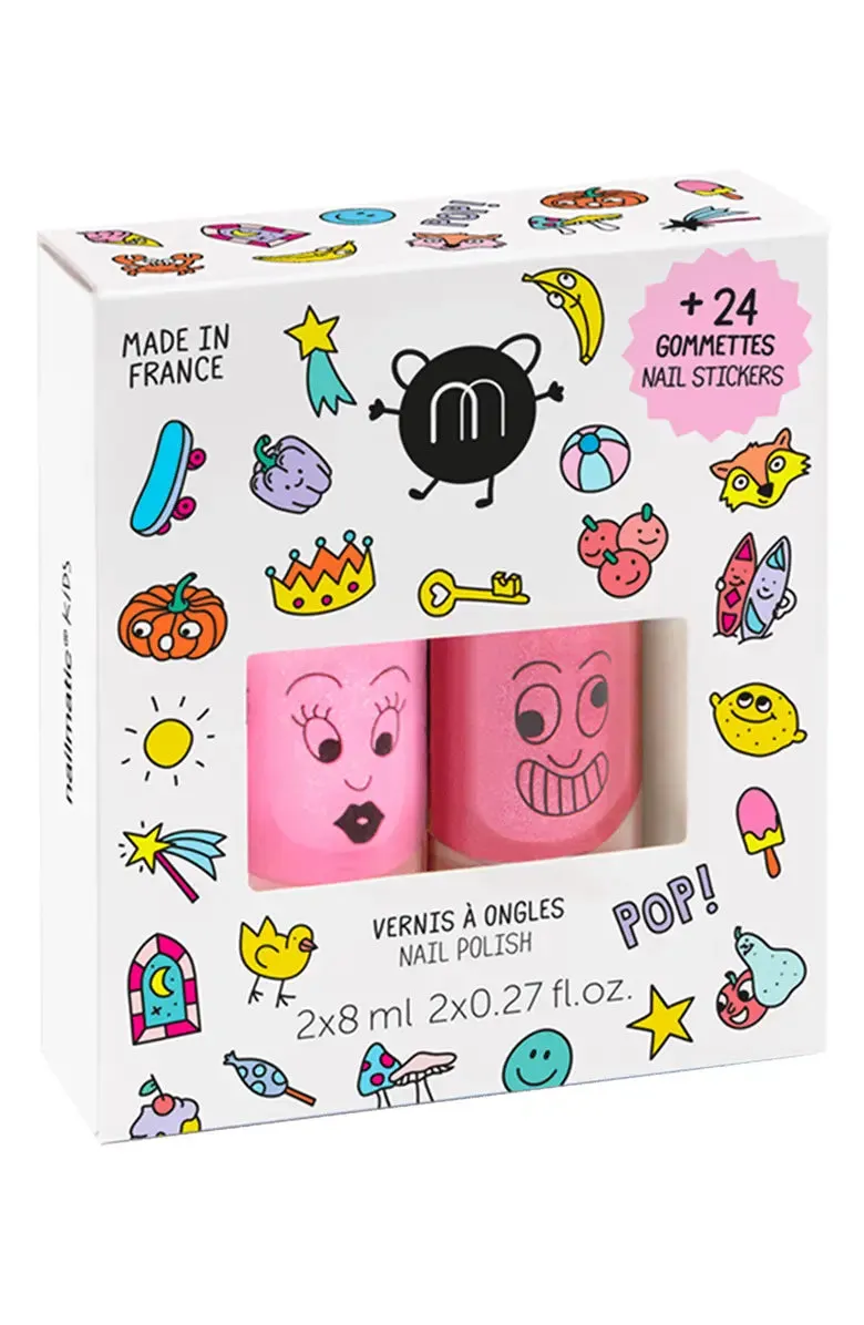Set: 2 nail polishes   nail sticker POP