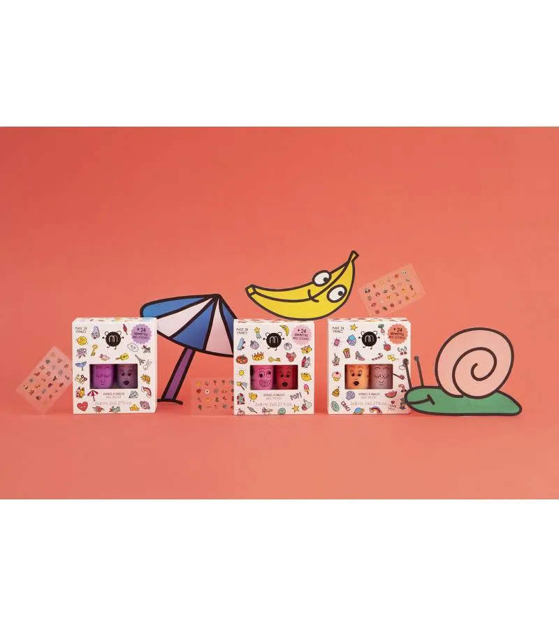 Set: 2 nail polishes   nail sticker POP